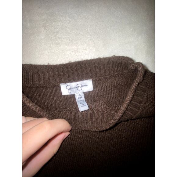 Womens Jessica Simpson Brown Knit Sweater Mini Dress Size Small - Picture 4 of 5
